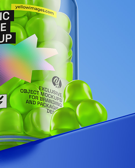Plastic Bottle with Gummies Mockup