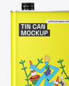 Matte Square Tin Can Mockup
