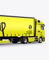 Semi Trailer Truck Mockup - Back Half Side View