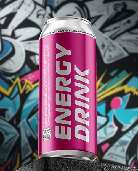 16oz Aluminium Can on the Block Mockup
