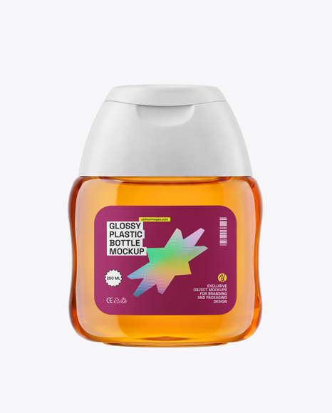 Plastic Bottle with Syrup Mockup