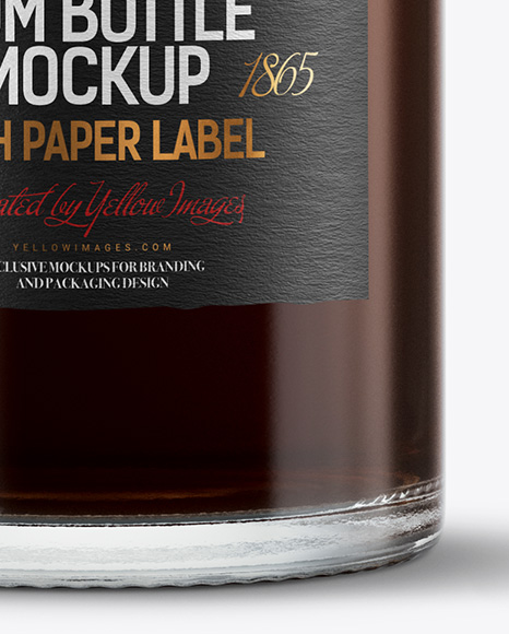 Black Rum Bottle Mockup