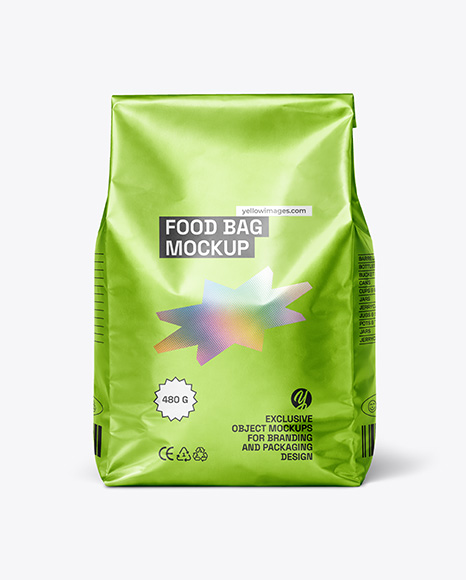 Metallic Food Bag Mockup