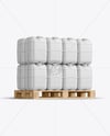 Wooden Pallet With Plastic Jerry Cans Mockup