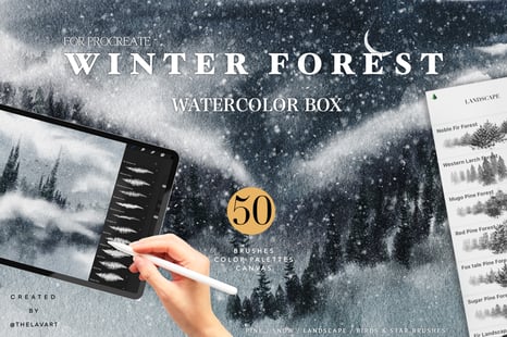 Winter Forest Box for Procreate - Add-Ons