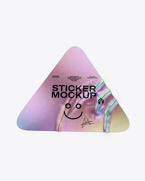 Iridiscent Triangle Sticker Mockup