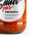 Glass Jar with Marinara Sauce Mockup