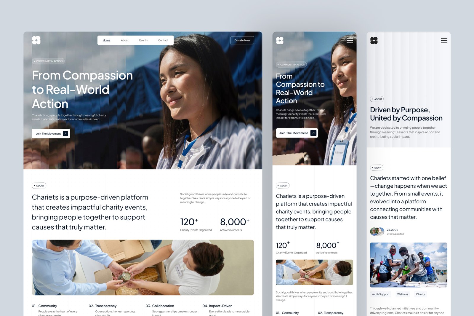 Chariets - Non-Profit Charity Website UI Figma Template