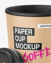 Kraft Paper Coffee Cup with Lid Mockup