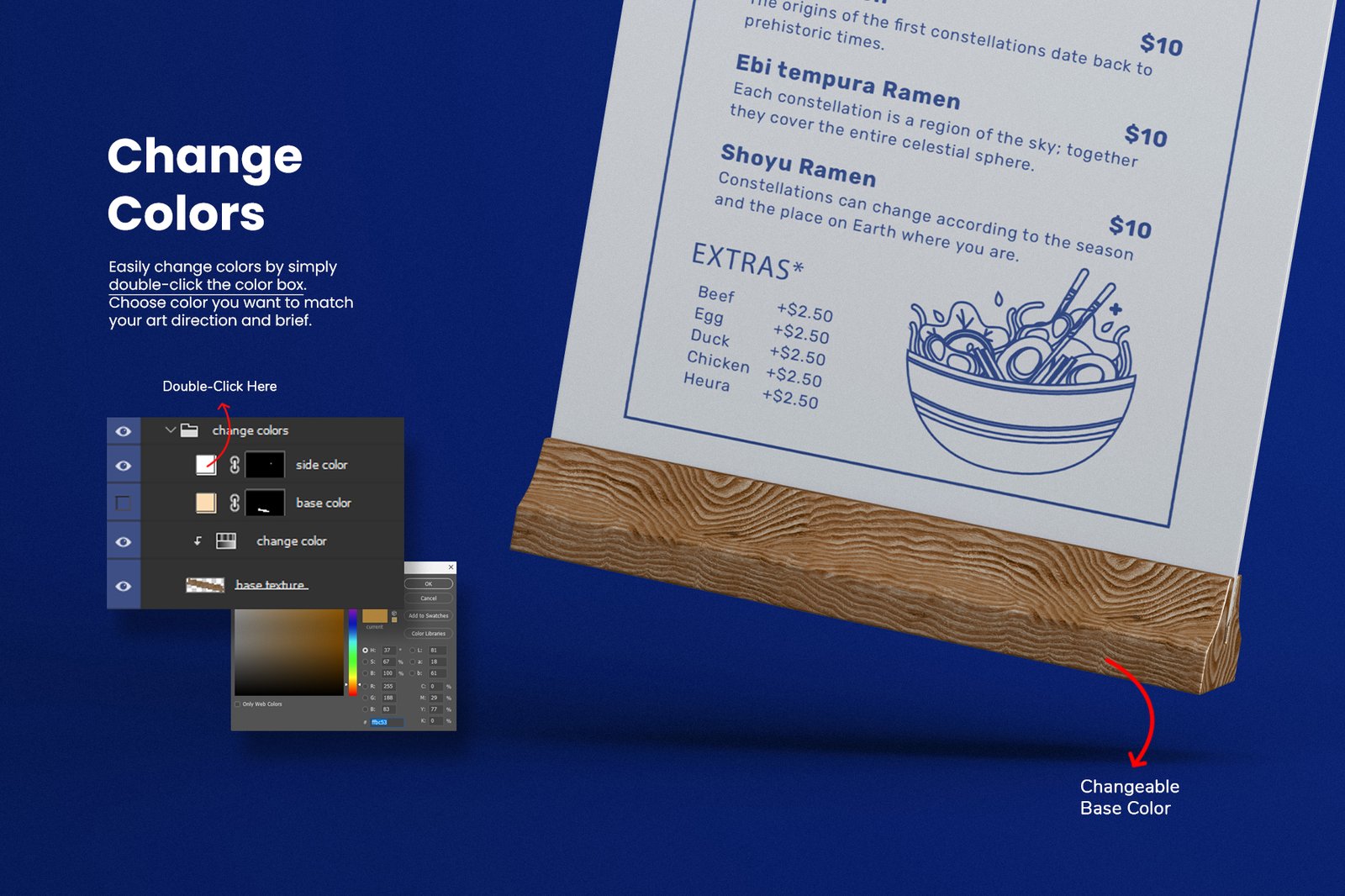Table Tent Menu Holder PSD Mockup Set