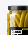 Clear Glass Jar with Pickled Green Beans Mockup