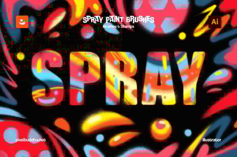 Spray Paint Illustrator Brushes - Add-Ons