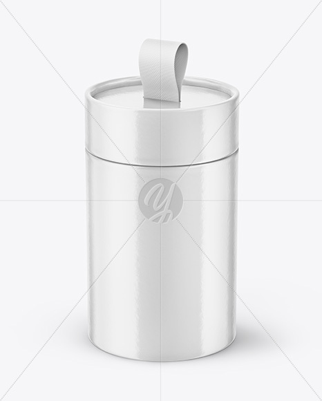 Glossy Paper Tube with Pull Tab Mockup