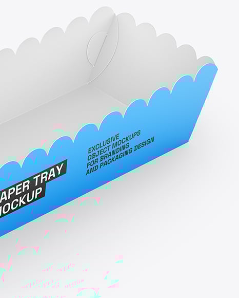 Paper Tray with Sandwich in Paper Sleeve Mockup