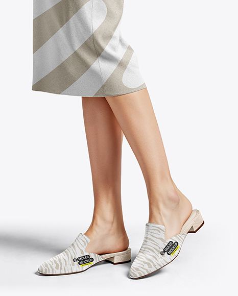 Pair of Suede Mules on Woman's Legs Mockup - Leggings+Mockup+In+Apparel+Mockups+On+Yellow+Images+Creative+Store