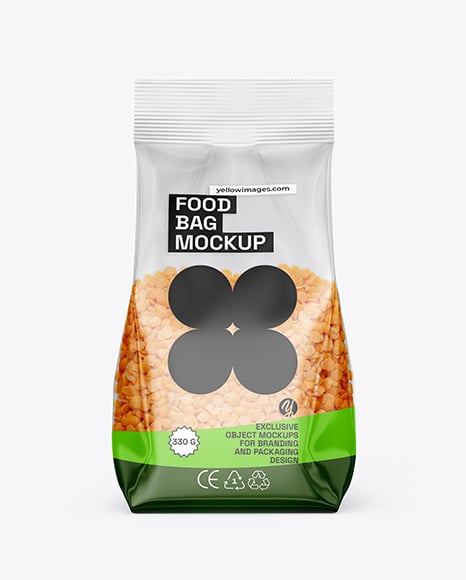 Transparent Package with Lentils Mockup - Iphone mockup transparent
