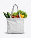 Shopper Bag with Vegetables Mockup