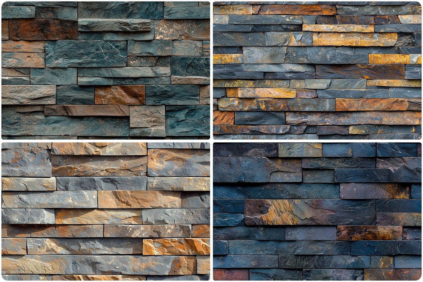 30 Stacked Stone Cladding Texture Backgrounds