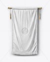 Vertical Flag With Metallic Pole Mockup