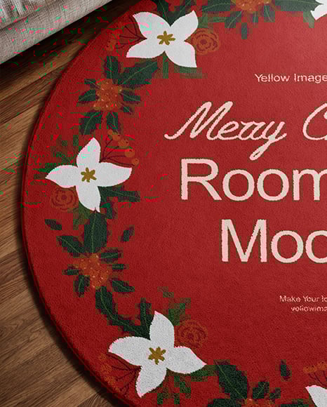 Christmas Round Mat Mockup