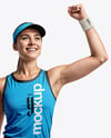Woman Wearing Tennis Uniform Mockup