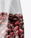Transparent Package with Beans Mockup