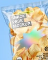 Clear Plastic Snack Bags with Potato Chips Mockup