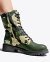 Combat Boots on Women's Legs with Dress Mockup