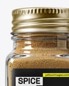 Square Glass Jar with Ground Cumin Mockup
