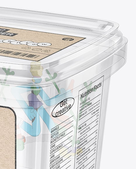 Clear Plastic Food Container Mockup