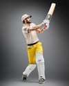 Man Wearing Full Cricket Kit with Bat Mockup
