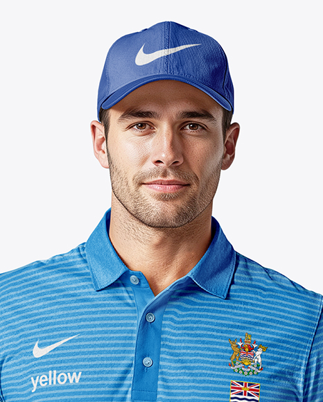 Man Wearing Golf Shirt and Chinos Mockup