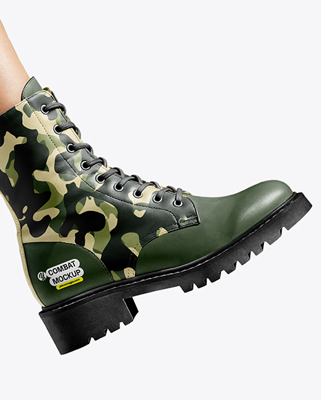 Combat Boots on Women's Legs Mockup