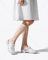 Pair of Clogs on Woman's Legs Mockup