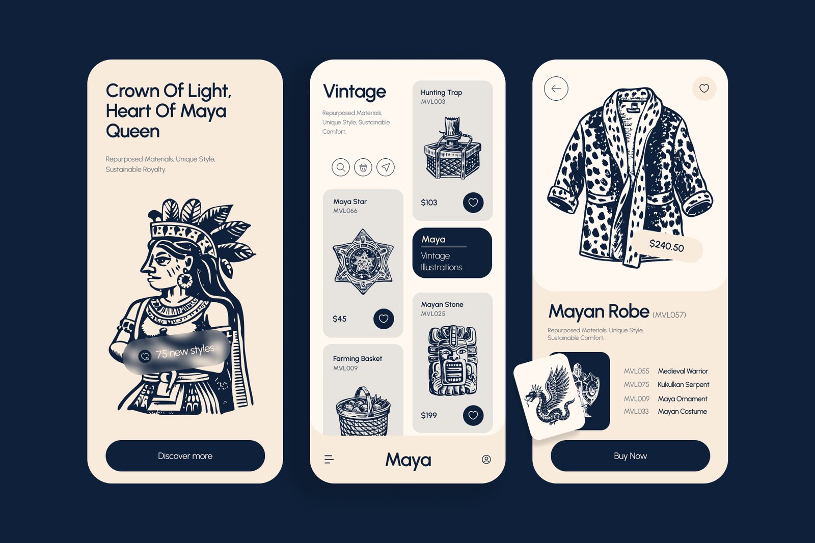Vintage Maya Icon Set
