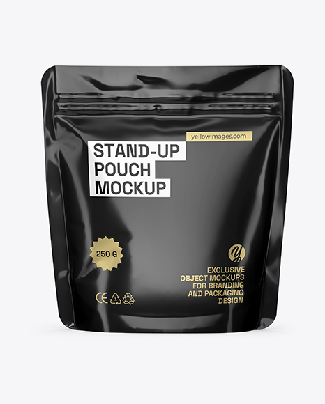 Glossy Stand-up Pouch Mockup