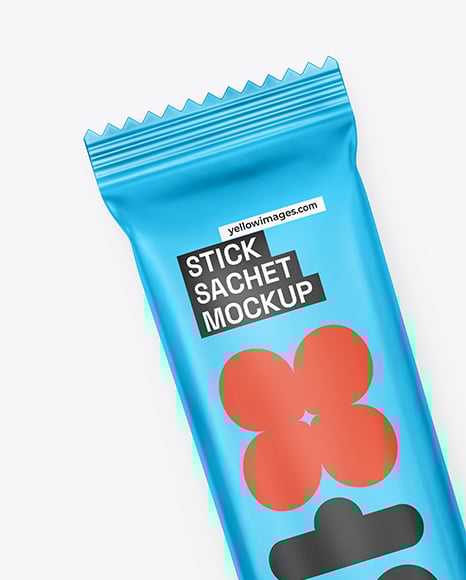 Two Matte Metallic Stick Sachets Mockup