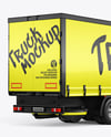 Semi Trailer Truck Mockup - Back Half Side View