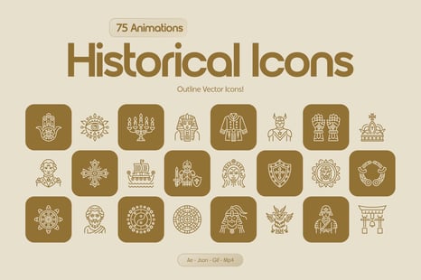 Animated Historical Icons Set - Graphics