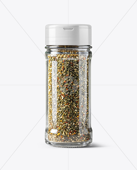 Glass Jar with Italian Seasoning Mockup