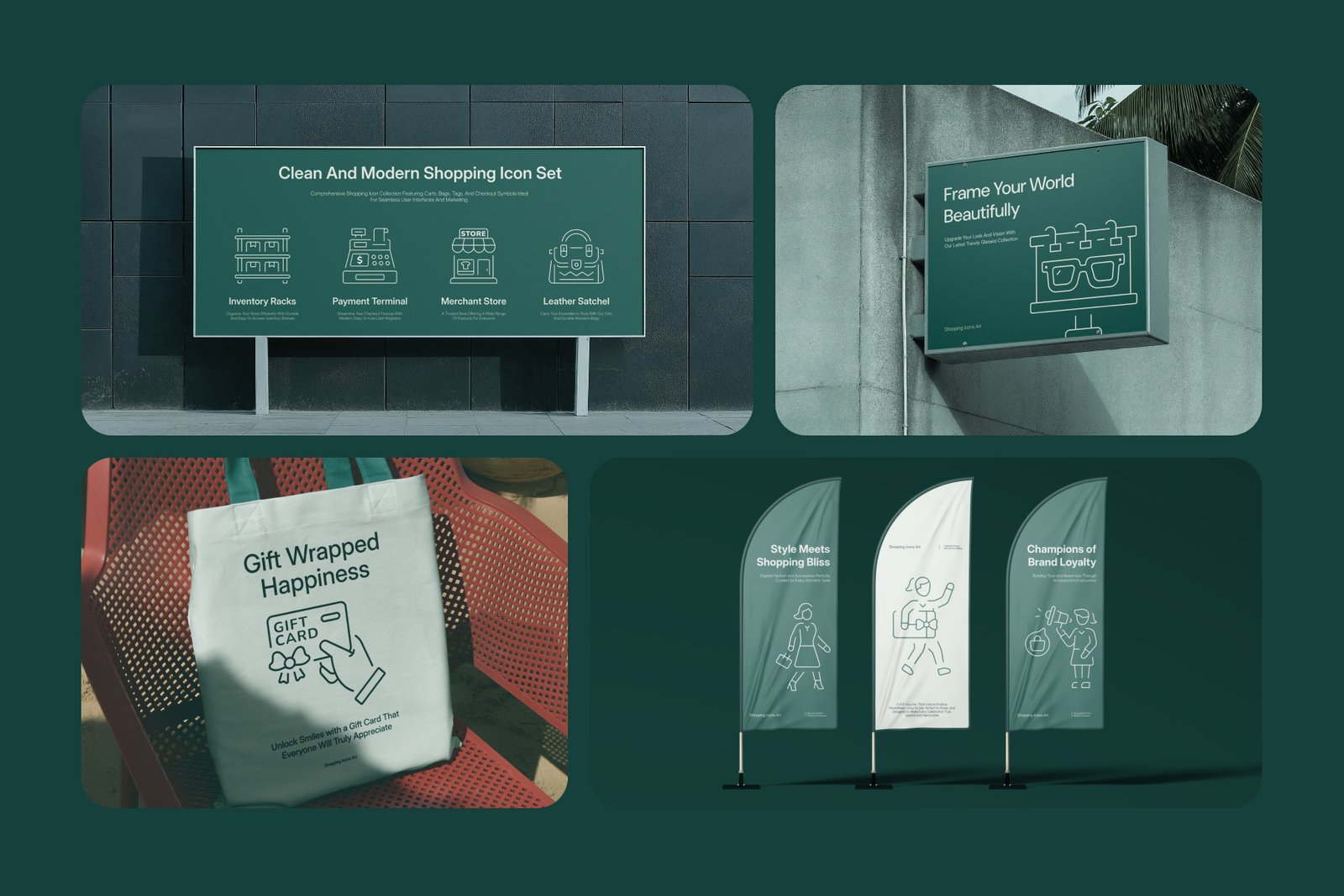 Shopping Icon Art Set