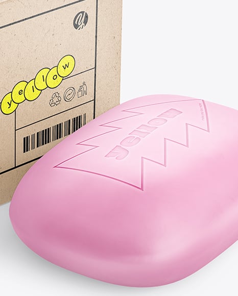 Soap Bar with Kraft Paper Box Mockup