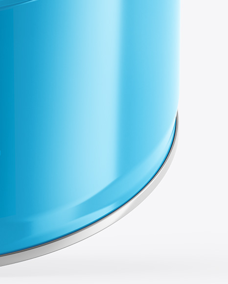 Glossy Tin Can w/ Metallic Handle Mockup