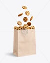 Kraft Bag with Cookie Mockup