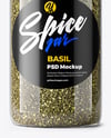 Plastic Spice Jar with Dried Basil Mockup