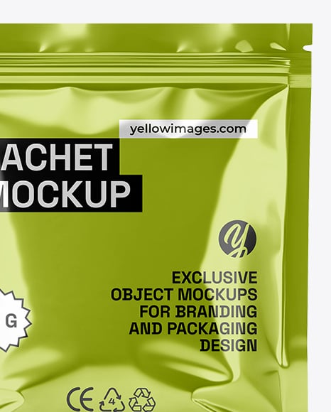 Metallic Sachet with Zip Lock Mockup