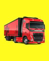 Semi Trailer Truck Mockup - Front Half Side View
