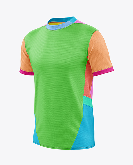 Round Collar Soccer Jersey Mockup