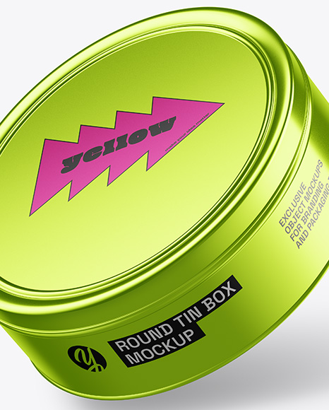 Round Tin Box Mockup