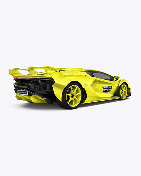 Sport Car Mockup - Back Half Side View - Vehicle wrap mockup